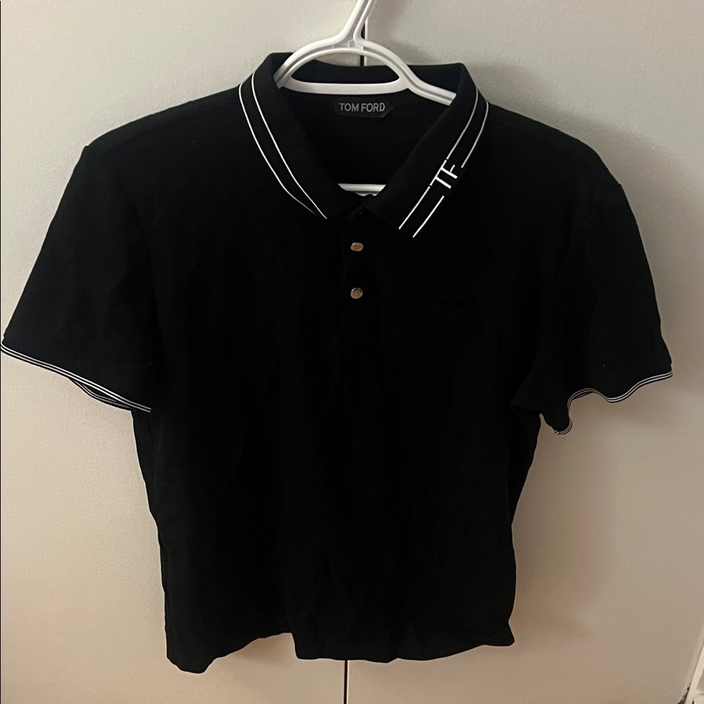Tom Ford Black Polo with White Accents